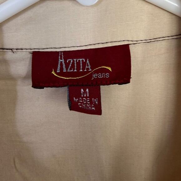 NWT Azita Jeans western embellished blouse shirt button down top size medium - Picture 3 of 4